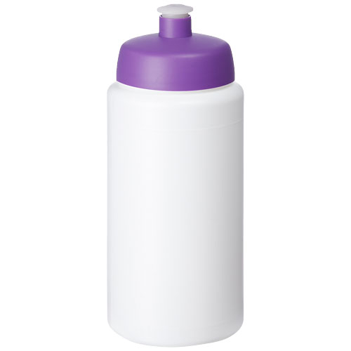 Bouteille promotionnelle 500ml bouchon sport Baseline® Blanc et Violet